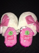JOJO SIWA NEW Faux Fur Glitter Bow Unicorn Slippers Girls Size S