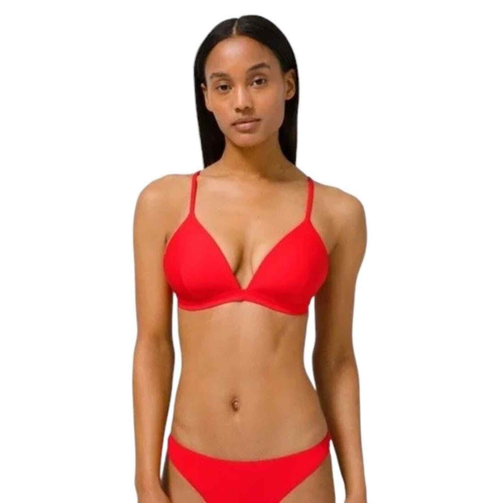 Lululemon Waterside Swim Top A/B SS True Red Size 6 Pool Beach