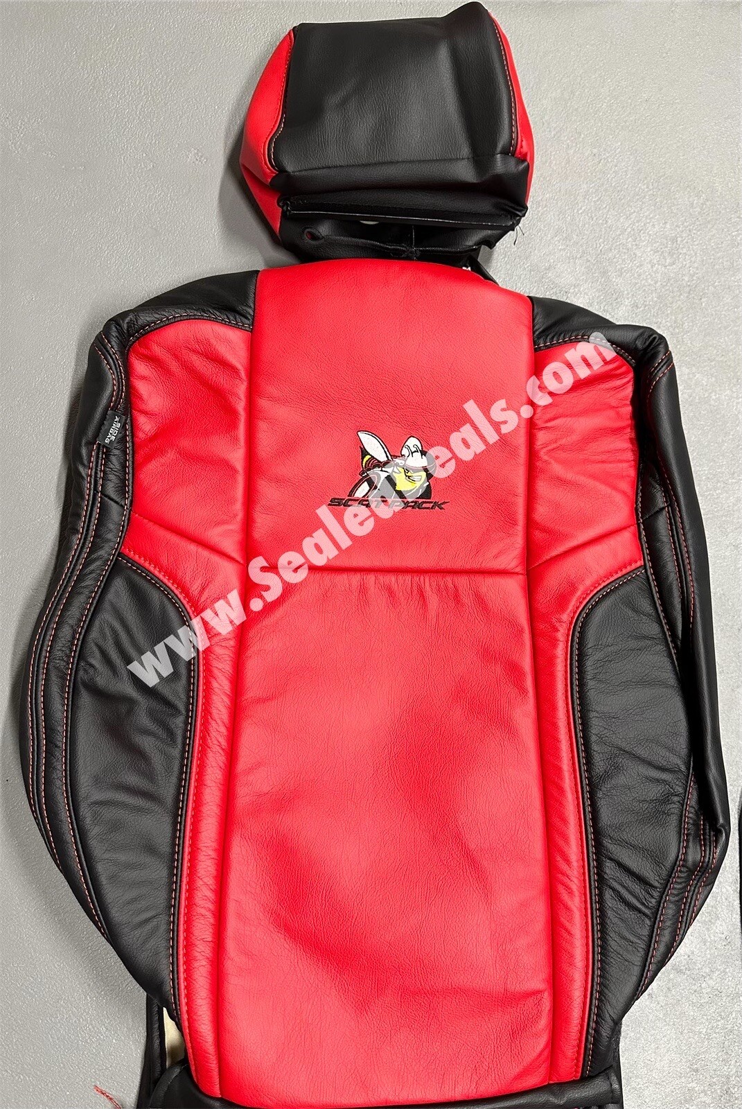 Black & Salsa Red Leather Seat Covers for 201523 Dodge Charger w Scat Pack Logo eBay