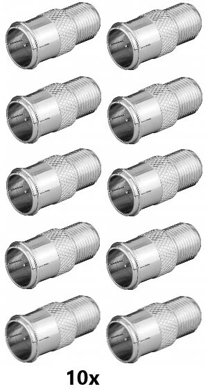 GOOBAY 10x F-Stecker Quick auf F-Buchse F-Adapter SAT TV Sat Anlage TV Anschluss
