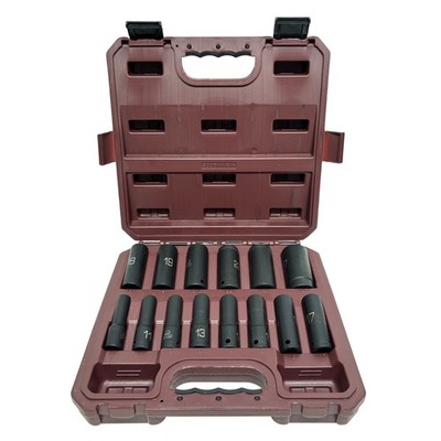 Matco Tools SCDPM146VA 1/2'' Drive 14pc Metric 6-Point Deep ADV Impact Socket Set