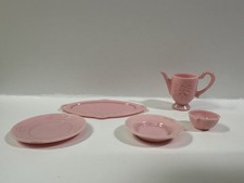 Vintage Doll Tea Set Pink Irwin Barbie Size Tea for One Accessories