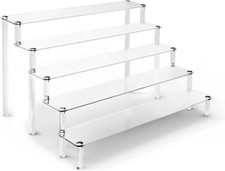 5 Tier Acrylic Stands for Display, Clear Display Stand Risers Shelf for Cupcakes