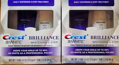 Crest 3D white Brilliance Whitening 2-Step gel, 2 Pack