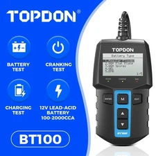 🔥2025 TOPDON BT100 12V Car Battery Tester Battery Load Tester Battery Analyzer