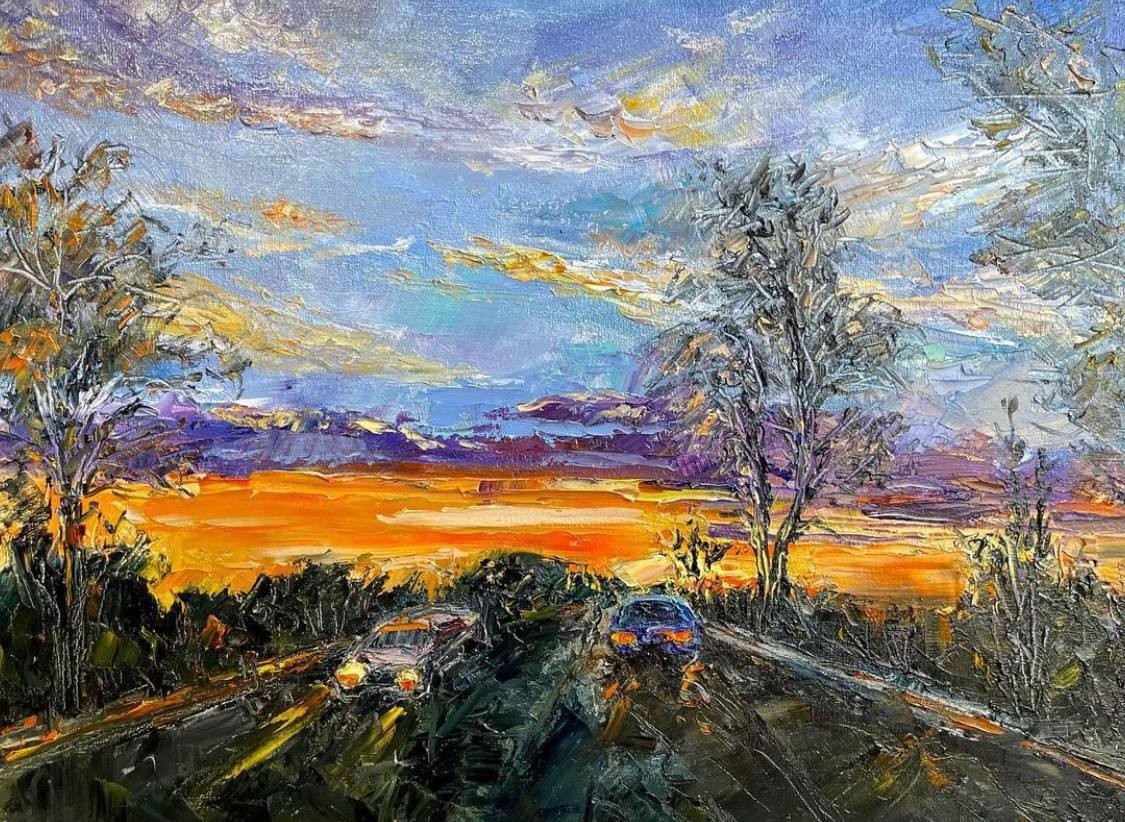 art 430 original painting 30x40 сm Oil on canvas ND  landscape modern