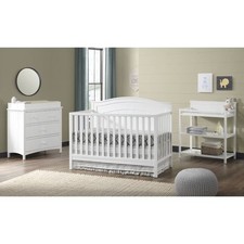 Oxford Baby North Bay 4-in-1 Convertible Crib, Snow White, GREENGUARD Gold