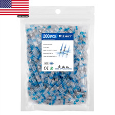 200PCS Solder Seal Heat Shrink Wire Connectors AWG 16-14, Blue Butt Connectors W