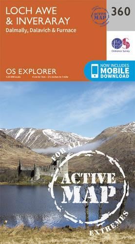 Ordnance Survey Explorer Active 360 Loch Awe & Inveraray Map With Digital Version Orange - Image 4