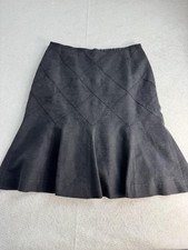 Chanel Skirt Womens Medium Black Quilted Diamond Twill Trumpet Short Lined Mini
