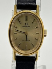 Omega Deville Ladies Watch 18mm Manual Winding Gold Dial Used