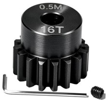 Hardened Steel 0.5M Pinion Gear 2.3mm Shaft for RC Car/Helicopter Upgrade, 16T