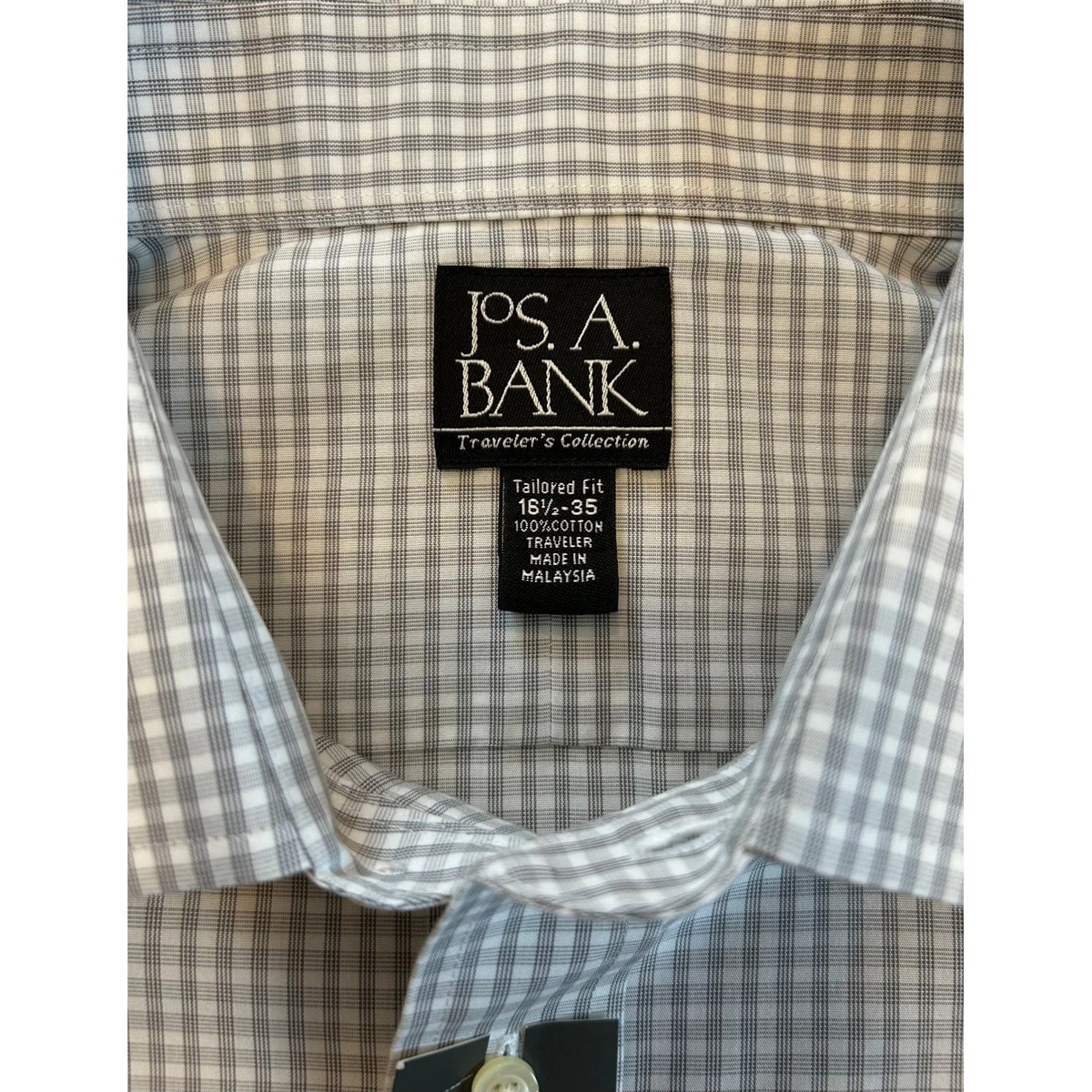 Chemise Jos. A. Bank Executive Collection - Taille 15.5/32-33 - 100% Coton - Rayures Marron - Neuf Avec étiquettes
