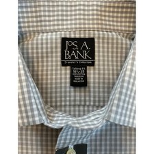 NWT JOS A BANK Traveler Collection Tailored Fit Dress Shirt Mens 16.5 35 LT Grey