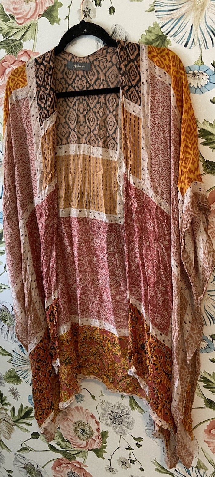 Natural Reflections Patchwork Batik Print Kimono … - image 2