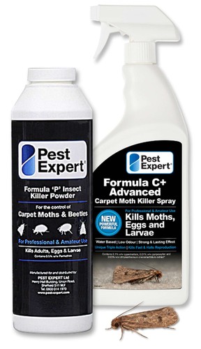 Pest Expert Formula C+ Carpet Moth Killer Spray Treatment 1ltr & Moth Killer