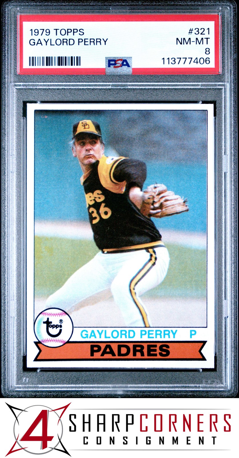 1979 TOPPS #321 GAYLORD PERRY PADRES HOF PSA 8