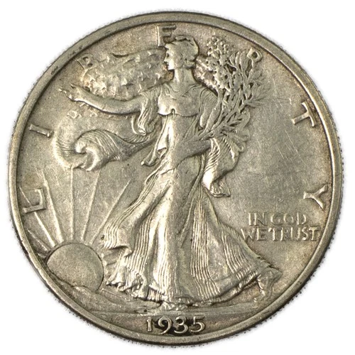 1935-P Walking Liberty Silver Half Dollar Almost Uncirculated AU