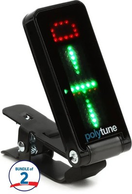 TC Electronic PolyTune Clip Black Clip-on Polyphonic Tuner - 2 Pack