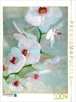 Calvendo Puzzle White And Blue Orchid | 1000 Pieces, Finished Size 25.2 × 18.9 I