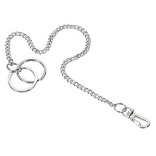 12" 304 Stainless Steel Keychain with Keyrings Clasp Belt Loop Clip