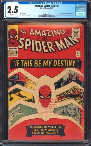 1965 Amazing Spider-Man 31 CGC 2.5 1ST APP OF GWEN STACY & HARRY OSBORN SILVER A