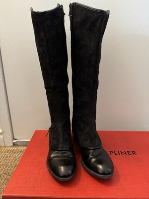 Donald Pliner DEVI 7 Black Suede Leather Knee-High Boots