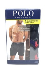 Polo Ralph Lauren PRL Three Pack Classic Fit Cotton Knit Boxers Black 3 SIZE XL