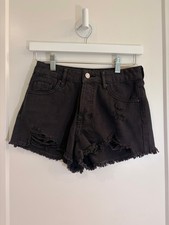 PacSun High Rise Festival Black Denim Cutoff Shorts - NWT Size 24