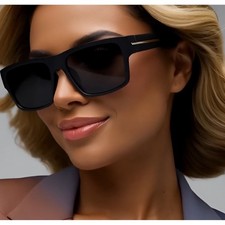 Sunglasses Women Polarized Black Lens Driving Retro Street Wear Outdoor Lentes