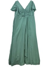 Wear Your Love Womens Flutter Sleeve Formal Bridesmaid Dress Size 22 Green