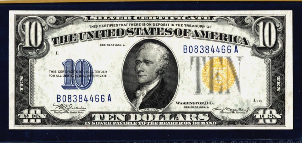 1934 A  $10 ☀️  NORTH AFRICA WWII EMERGENCY ISSUE ☀️ PCGS  58 - Image 3 of 4