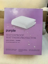 Purple Waterproof Mattress Protector Queen Deep Pocket 15.5"-20" Soft NEW