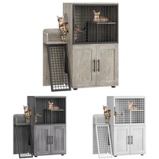 Cat Litter Box Enclosure with Platform,Double Layer Hidden Furniture with Ladder