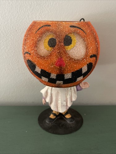 DEPARTMENT 56 Halloween Tea Light Candle Holder GHOST BOY Jack-O-Lantern