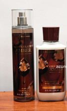 Bath Body Works CHOCOLATE AMBER Body Mist Lotion 2PC Set