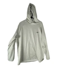 AFTCO Air-O Mesh Fishing Shirt Mens XL Heather Gray Stretch Thumb Loops Hooded