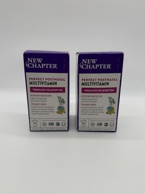 2 Pack! New Chapter Perfect Postnatal Multivitamin 96 Tablets Each 4/2026+