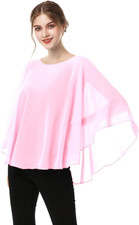 Capes for Womens Casual chiffon shawl Casual Chiffon Cape Sheer shawls and wraps
