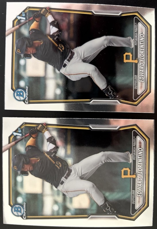 EDWARD FLORENTINO 2026 1st BOWMAN CHROME PROSPECT #BCP-82 PIRATES Lot Of 2 Cards