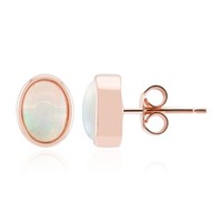 Cavill Welo Opal Ohrringe 1,368Ct Ovaler Cabochon RoséVergoldet 925 Silber