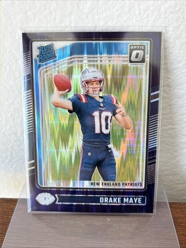 2024 Panini Donruss Optic - Rated Rookie Drake Maye #229 Purple Shock Prizm (RC)