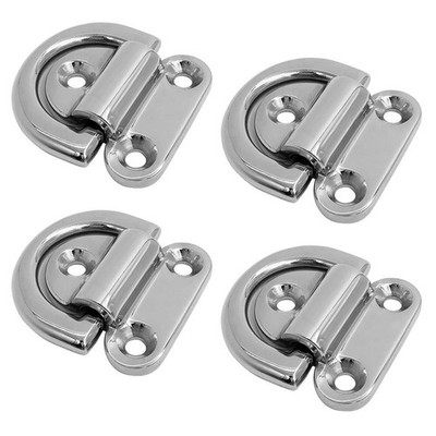 4 Stück Kleine Faltbare Pad Eye Deck Laschring Staple Cleat Für Trailer Boot
