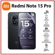 Xiaomi Redmi Note 15 Pro 8GB 512GB BLACK Dual SIM Unlocked Android Cell Phone