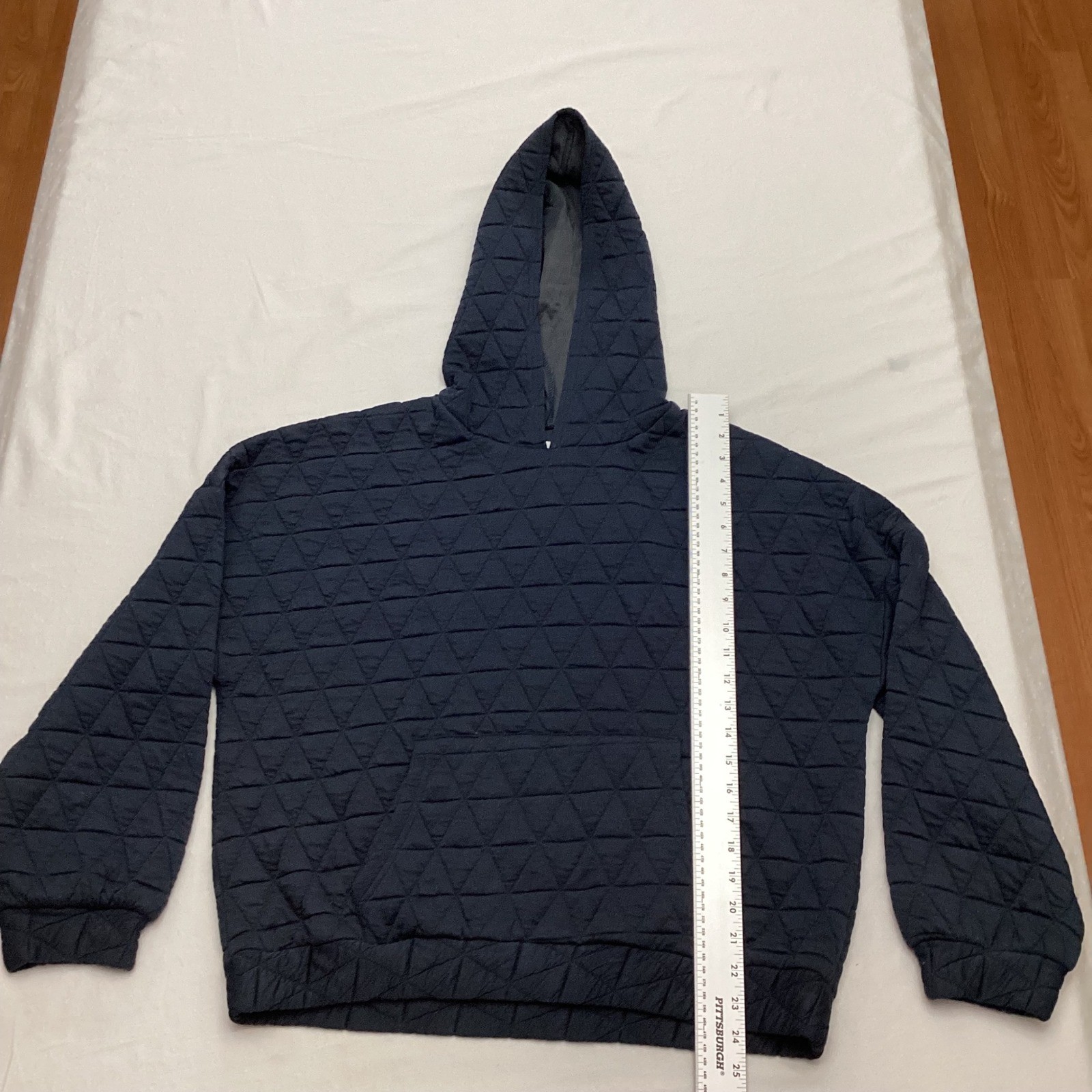 THINGS BETWEEN Quilted Geometric Pullover Hoodie … - image 2