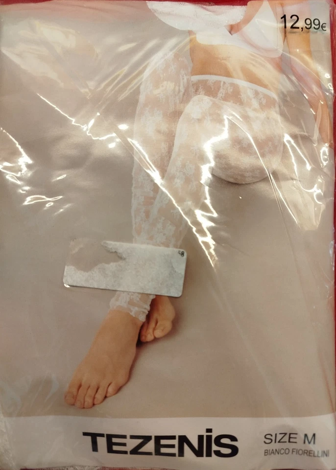 M ✨ leggings IN PIZZO BIANCO TEZENIS nuovo Pantalone VELATO✨ - Immagine 2 di 4