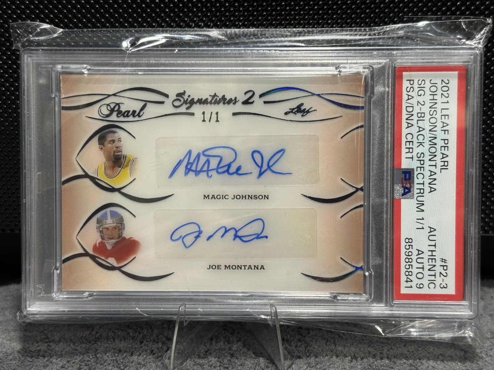 2021 Leaf Pearl Black Spectrum 1/1 Magic Johnson Joe Montana Auto HOF 🚨🚨