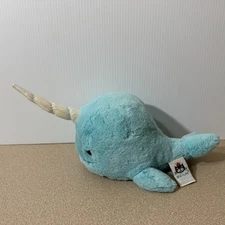 Jellycat Plush Sea Sorbet Narwhal Aqua Unicorn Whale Stuffed Animal 9"