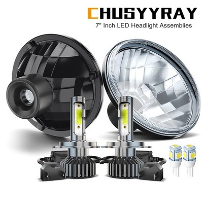Pair 7'' inch Round Led Headlights High-Low Beam  for 1963-1979 Chevy Nova