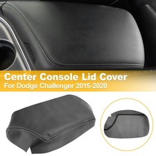 Console Lid Armrest Cover Leather For Dodge Challenger 2015-2020 Gray Stitch